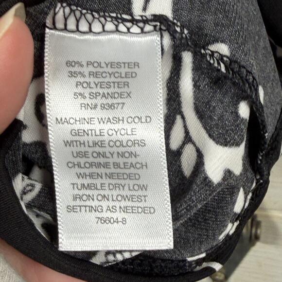 Liz Claiborne Top Women's Size Small Long Sleeve Black Scroll Mock Neck NWT - Picture 6 of 7